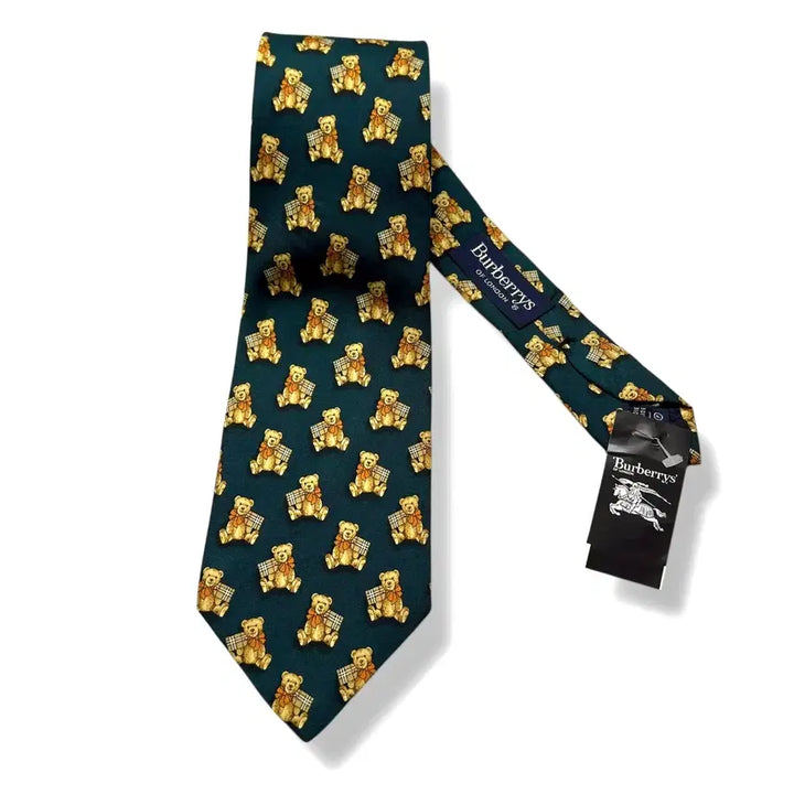 [BUNJANG] Burberrys Bear Silk Necktie / 90s Burberrys 올드 버버리 베어 빈티지 실크 넥타이 (새상품)