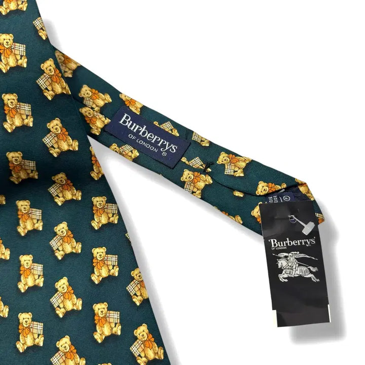 [BUNJANG] Burberrys Bear Silk Necktie / 90s Burberrys 올드 버버리 베어 빈티지 실크 넥타이 (새상품)