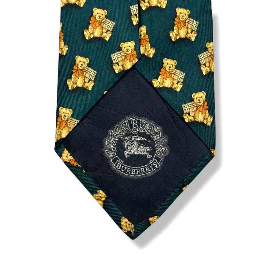 [BUNJANG] Burberrys Bear Silk Necktie / 90s Burberrys 올드 버버리 베어 빈티지 실크 넥타이 (새상품)