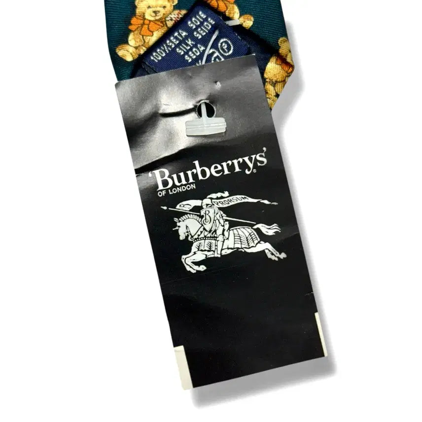 [BUNJANG] Burberrys Bear Silk Necktie / 90s Burberrys 올드 버버리 베어 빈티지 실크 넥타이 (새상품)