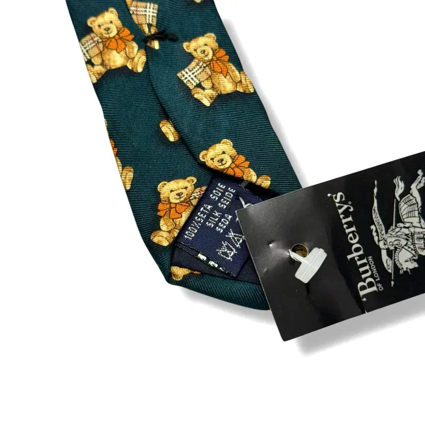 [BUNJANG] Burberrys Bear Silk Necktie / 90s Burberrys 올드 버버리 베어 빈티지 실크 넥타이 (새상품)