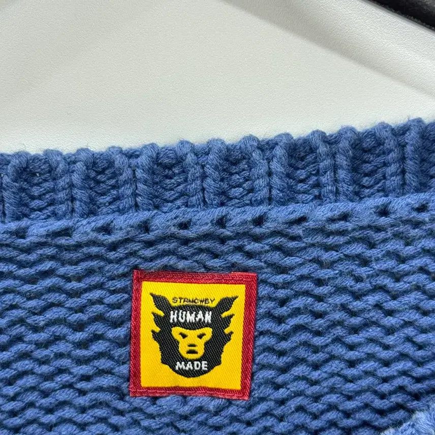 [BUNJANG] Human Made Rabbit Raglan Knit Sweater Blue XL / 휴먼 메이드 래빗 래글런 니트 스웨터 블루 XL