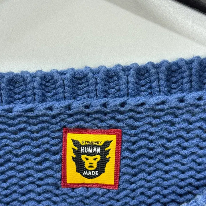 [BUNJANG] Human Made Rabbit Raglan Knit Sweater Blue XL / 휴먼 메이드 래빗 래글런 니트 스웨터 블루 XL