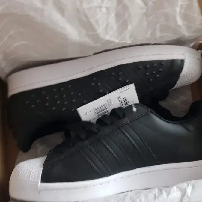 [BUNJANG] Adidas Superstar Black Sneakers / 아디다스 슈퍼스타 블랙 운동화