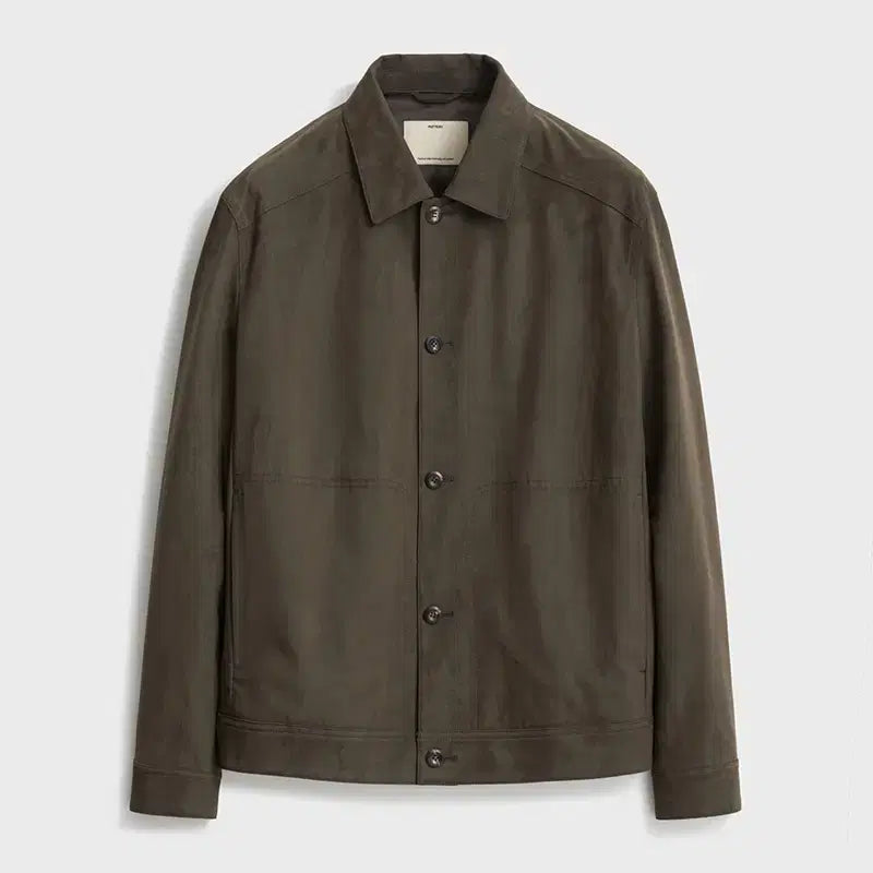 [BUNJANG] Pottery POU Suede Jacket - Khaki / 포터리 포우 스웨이드 자켓 카키
