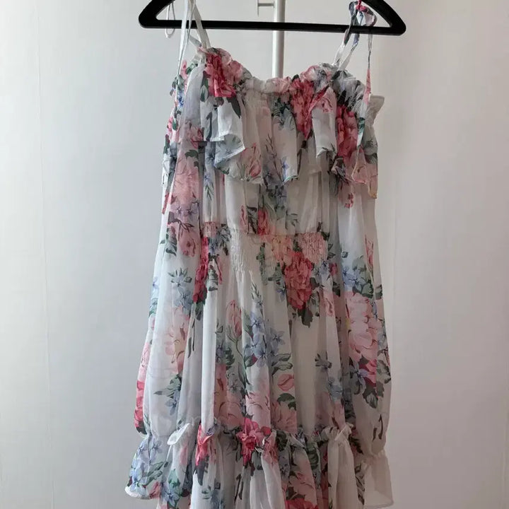[BUNJANG] Flower Chiffon Dress / 플라워 쉬폰 원피스