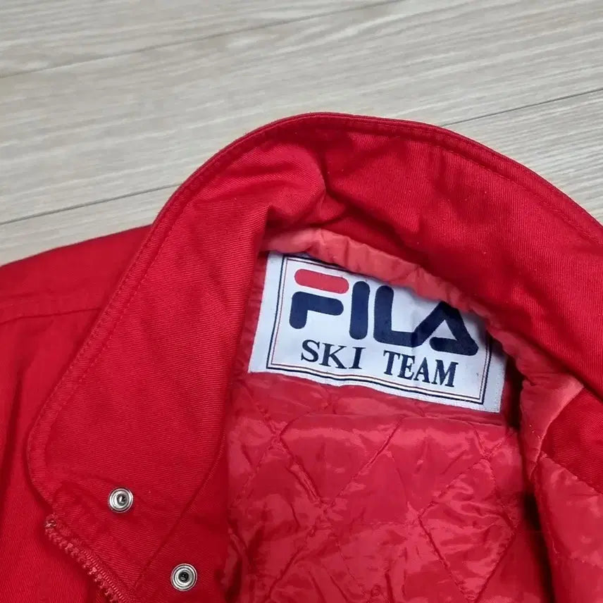 [BUNJANG] Fila Ski Team Vintage Padded Jacket (Red) / 한국제 80년대 빈티지 휠라 스키팀 레드 패딩 자켓(105)