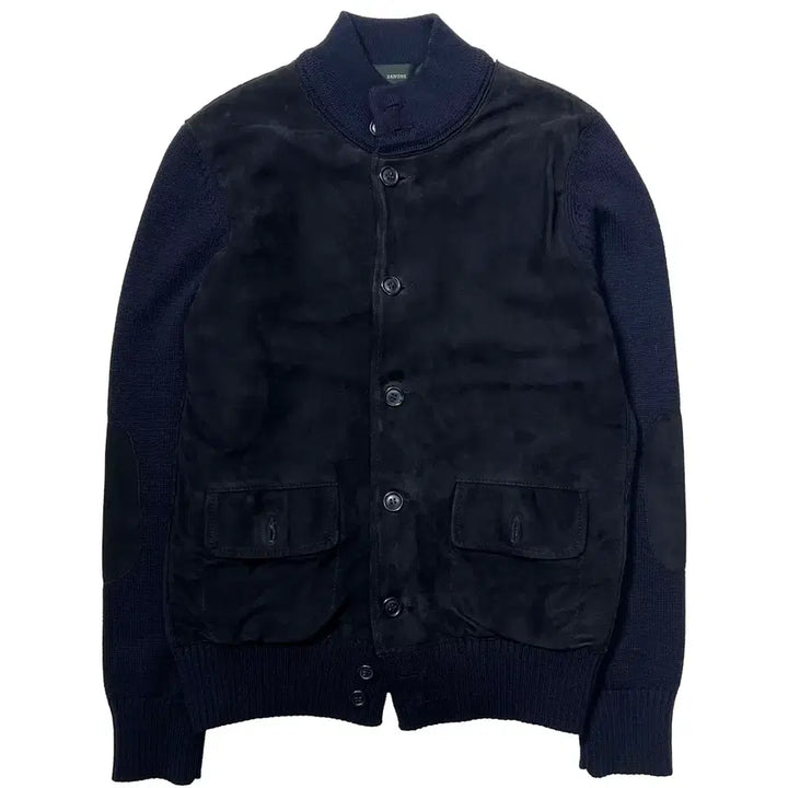 [BUNJANG] Zanone Suede Knit Cardigan Navy / 자노네 스웨이드 니트 가디건 네이비