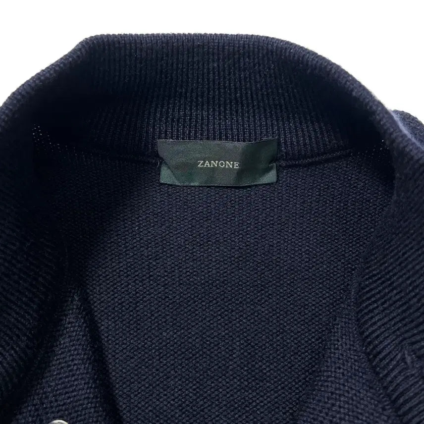 [BUNJANG] Zanone Suede Knit Cardigan Navy / 자노네 스웨이드 니트 가디건 네이비