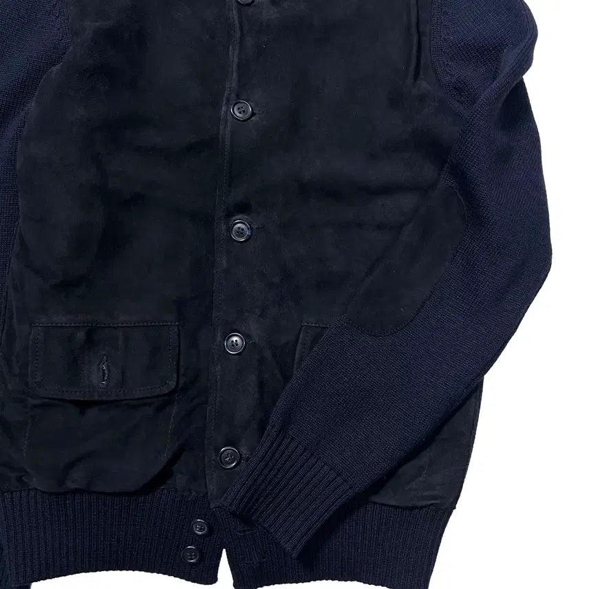 [BUNJANG] Zanone Suede Knit Cardigan Navy / 자노네 스웨이드 니트 가디건 네이비