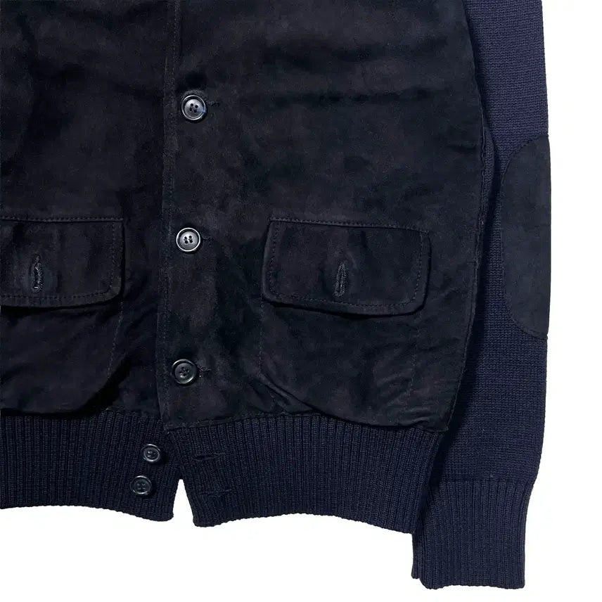 [BUNJANG] Zanone Suede Knit Cardigan Navy / 자노네 스웨이드 니트 가디건 네이비