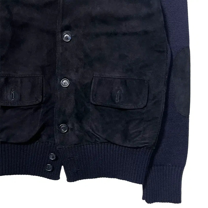 [BUNJANG] Zanone Suede Knit Cardigan Navy / 자노네 스웨이드 니트 가디건 네이비