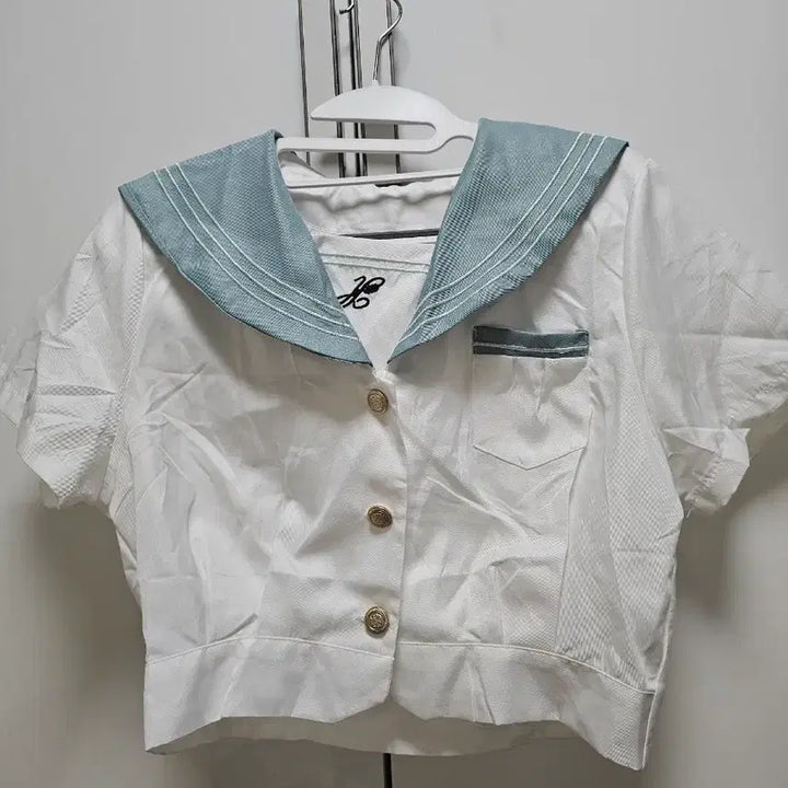 [BUNJANG] Sky Blue Sailor Mini Skirt Set / 하늘색 세일러복 미니스커트