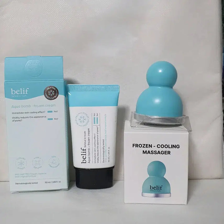 [BUNJANG] Belif Aqua Bomb Frozen Cream 50ml + Cooling Massager Set / 빌리프 아쿠아밤 프로즌크림 50ml + 쿨링 마사저