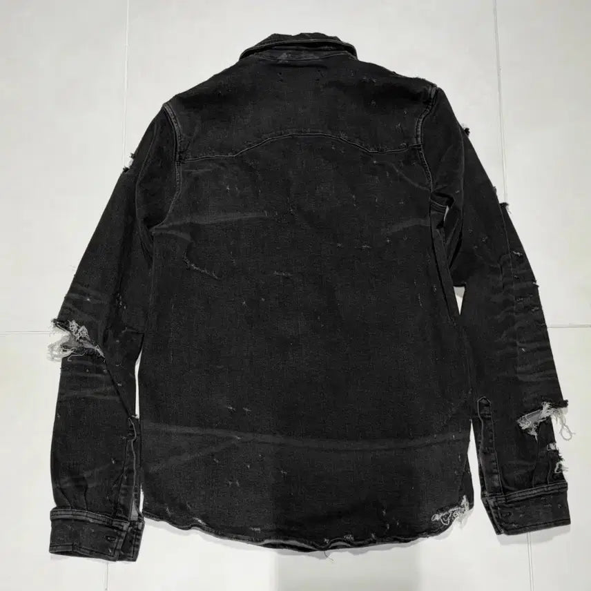 [BUNJANG] AMIRI Distressed Denim Shirt L / AMIRI 아미리 챠콜 디스트로이드 데님 셔츠 L