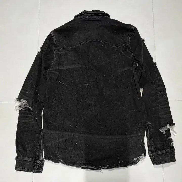 [BUNJANG] AMIRI Distressed Denim Shirt L / AMIRI 아미리 챠콜 디스트로이드 데님 셔츠 L