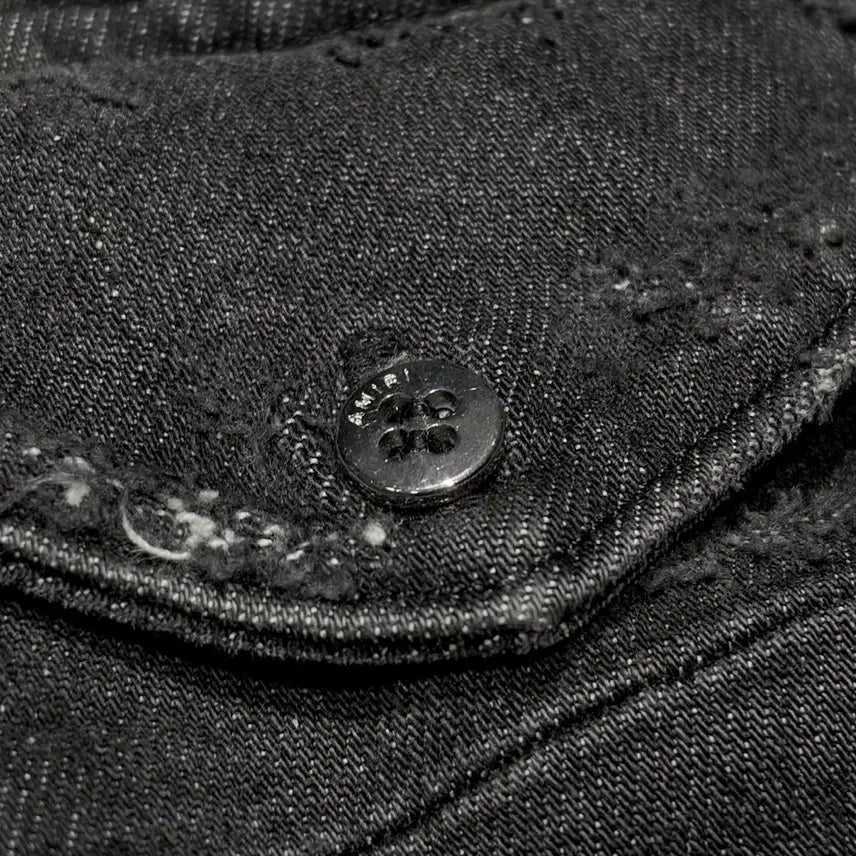 [BUNJANG] AMIRI Distressed Denim Shirt L / AMIRI 아미리 챠콜 디스트로이드 데님 셔츠 L