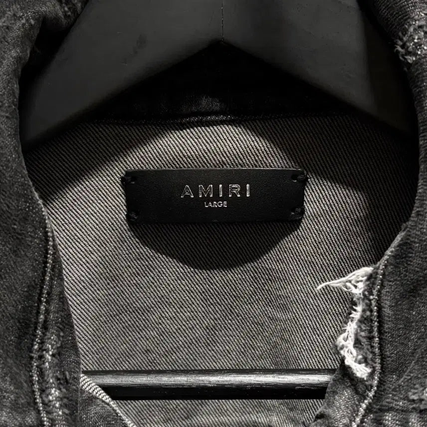 [BUNJANG] AMIRI Distressed Denim Shirt L / AMIRI 아미리 챠콜 디스트로이드 데님 셔츠 L