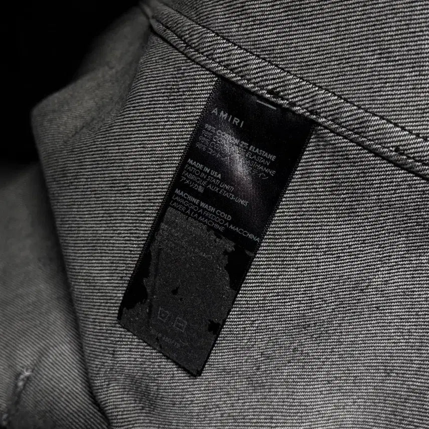[BUNJANG] AMIRI Distressed Denim Shirt L / AMIRI 아미리 챠콜 디스트로이드 데님 셔츠 L