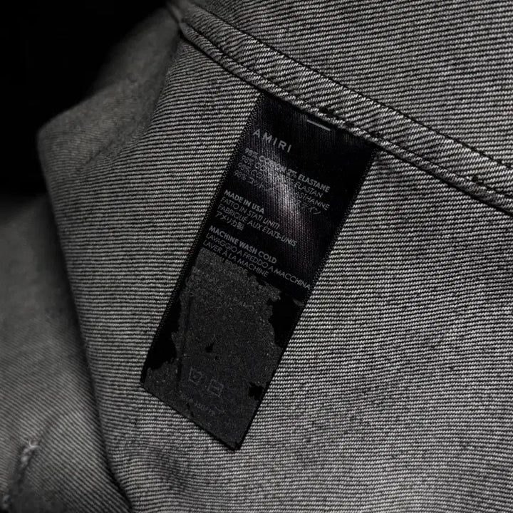 [BUNJANG] AMIRI Distressed Denim Shirt L / AMIRI 아미리 챠콜 디스트로이드 데님 셔츠 L
