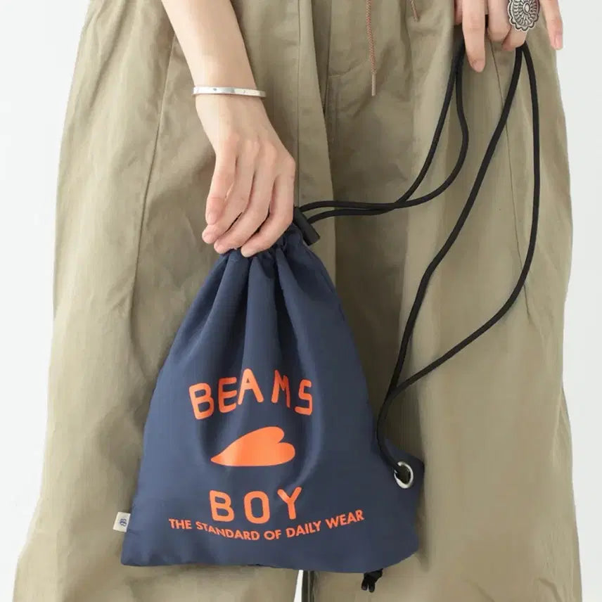 [BUNJANG] BEAMS BOY Logo Drawstring Shoulder Bag / [가격내림][BEAMS BOY] 빔즈보이 로고 쇼퍼 드로우스트링 숄더백