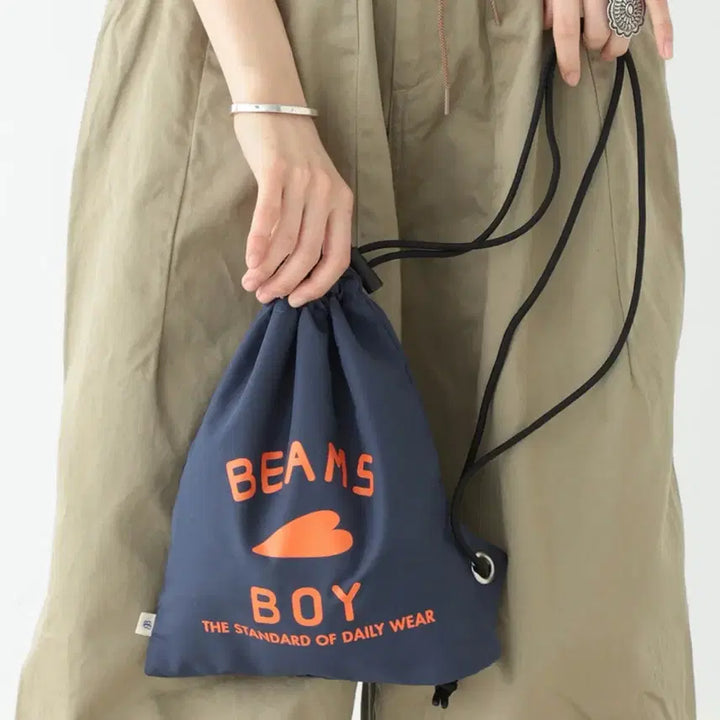 [BUNJANG] BEAMS BOY Logo Drawstring Shoulder Bag / [가격내림][BEAMS BOY] 빔즈보이 로고 쇼퍼 드로우스트링 숄더백