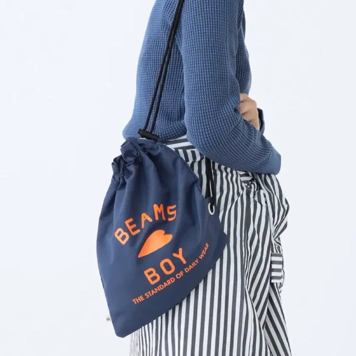 [BUNJANG] BEAMS BOY Logo Drawstring Shoulder Bag / [가격내림][BEAMS BOY] 빔즈보이 로고 쇼퍼 드로우스트링 숄더백