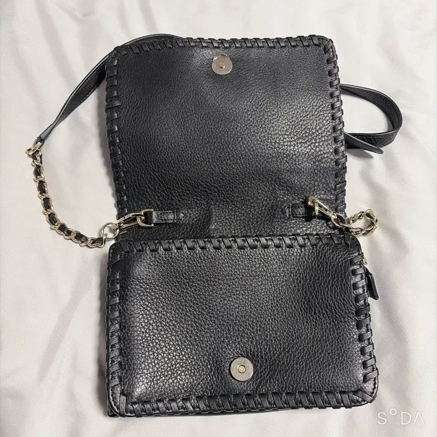 [BUNJANG] Tory Burch Black Leather Crossbody Bag / 토리버치 블랙 레더 크로스백 체인백
