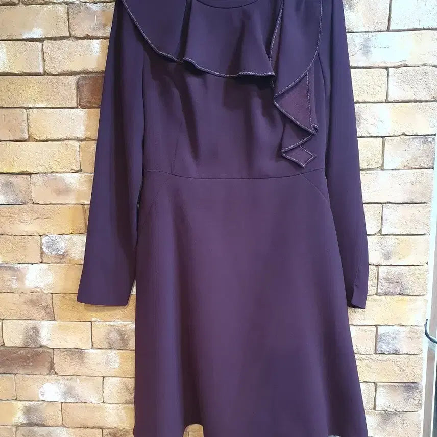 [BUNJANG] JIGOTT Purple Frill Flare Dress / 지고트 프릴 장식 플레어 원피스 퍼플