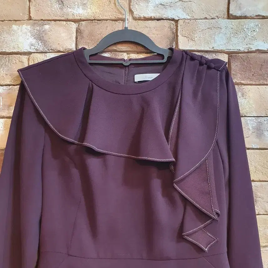 [BUNJANG] JIGOTT Purple Frill Flare Dress / 지고트 프릴 장식 플레어 원피스 퍼플