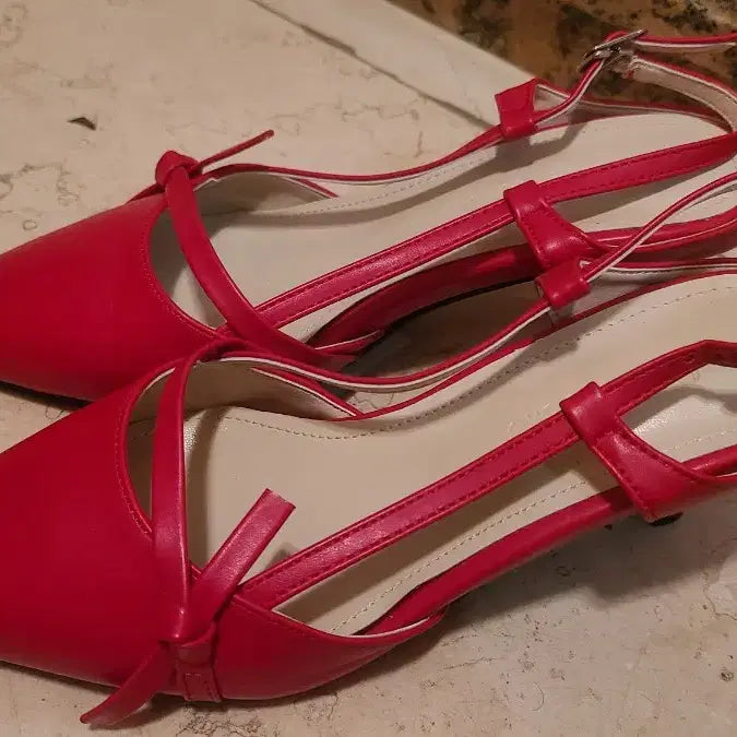 [BUNJANG] reddot Pumps Heel Strap Sandals Red / reddot. 펌프스 힐 스트랩 샌들 레드