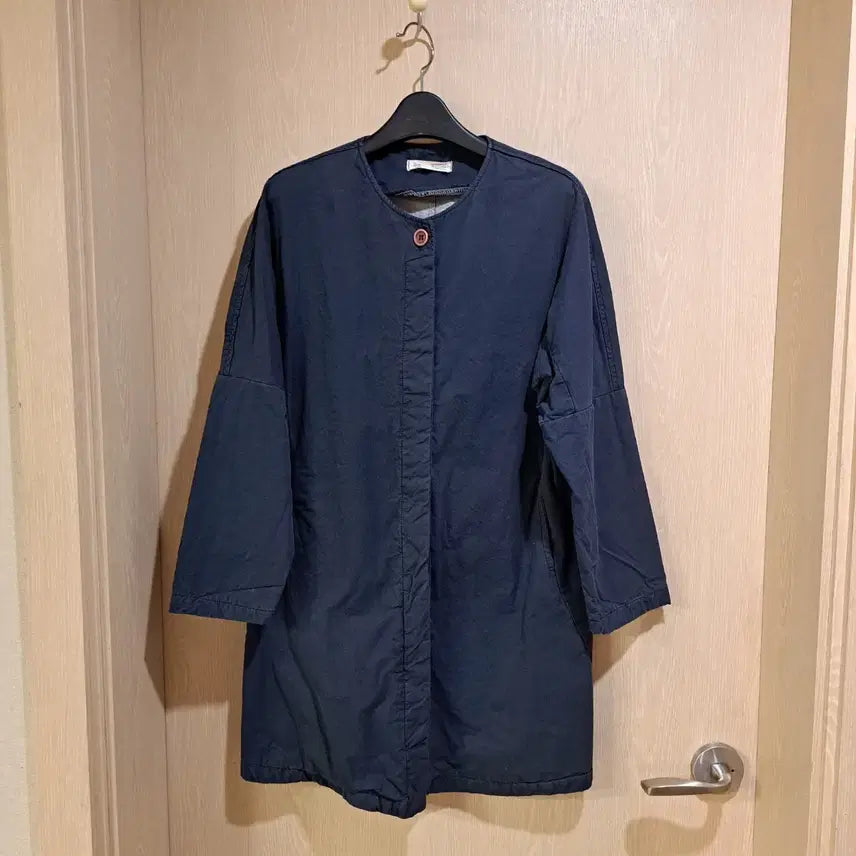 [BUNJANG] Navy Long Cardigan Shirt Coat - Size L / 네이비 컬러 롱 가디건형 셔츠 코트사이즈L