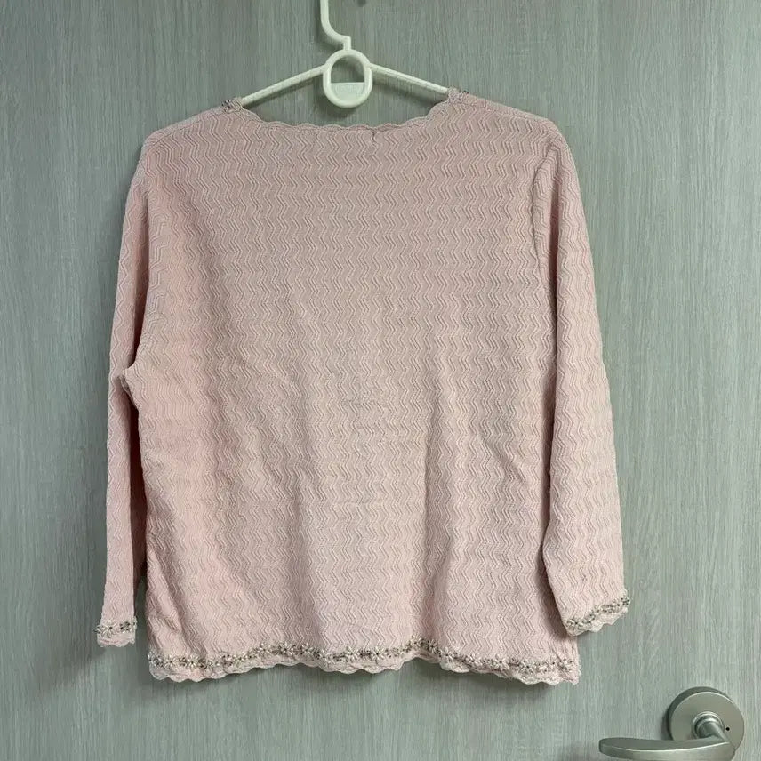 [BUNJANG] Pink Knit Zip-Up Jacket / 핑크 니트 자켓 집업