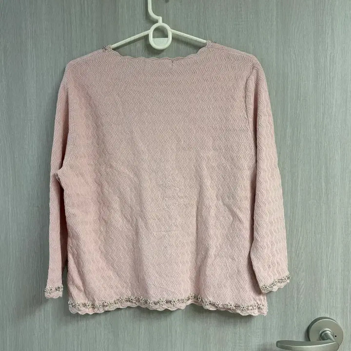 [BUNJANG] Pink Knit Zip-Up Jacket / 핑크 니트 자켓 집업