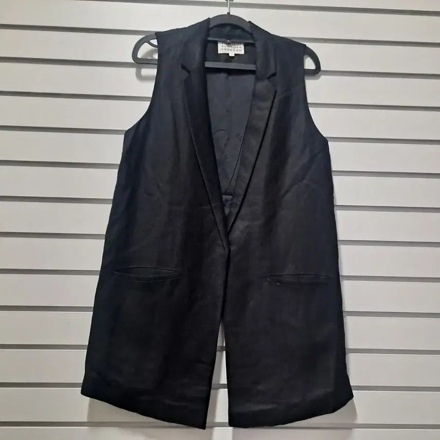[BUNJANG] Maison Margiela Black Silk Blend Long Vest / 마르지엘라 블랙 롱 실크혼방 베스트 조끼/66/옷장꾸미기