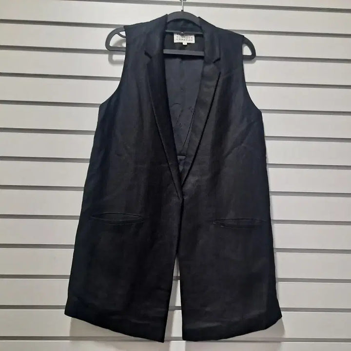 [BUNJANG] Maison Margiela Black Silk Blend Long Vest / 마르지엘라 블랙 롱 실크혼방 베스트 조끼/66/옷장꾸미기