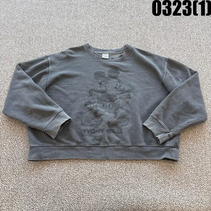 [SOLD OUT] P.age 미키마우스 프린팅 맨투맨 티셔츠 회색 F
