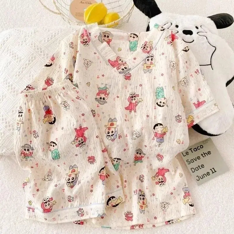 [BUNJANG] Crayon Shin-chan Summer Pajama Set (Short Sleeve + Shorts) XL / 짱구 여름 잠옷 (반팔+반바지) XL