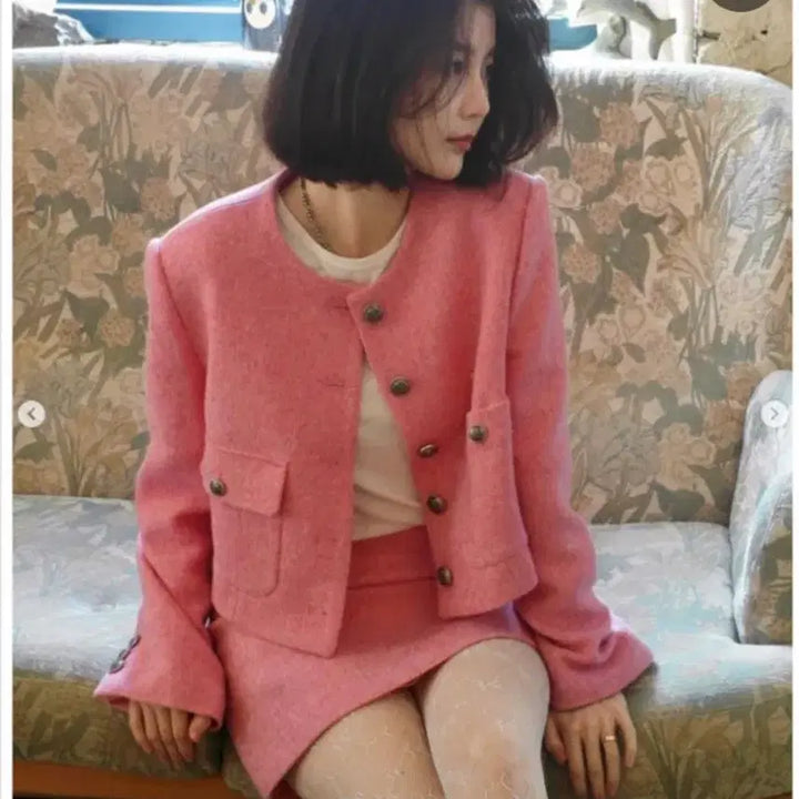 [BUNJANG] Joy Gryson Pink Tweed Set-up / 조이그라이슨 핑크 트위드 셋업