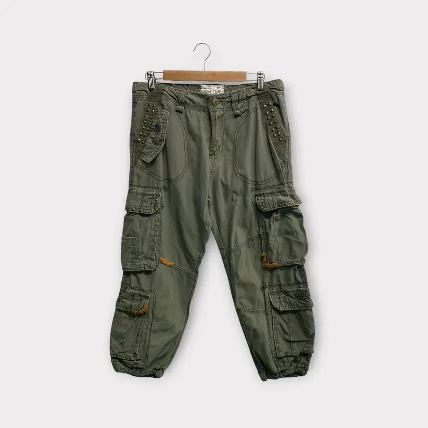 [BUNJANG] Vintage Khaki Multi-Pocket Cargo Pants - 32 inch / 빈티지 카키 멀티 포켓 카고팬츠-32인치