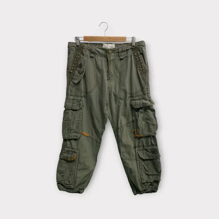 [BUNJANG] Vintage Khaki Multi-Pocket Cargo Pants - 32 inch / 빈티지 카키 멀티 포켓 카고팬츠-32인치