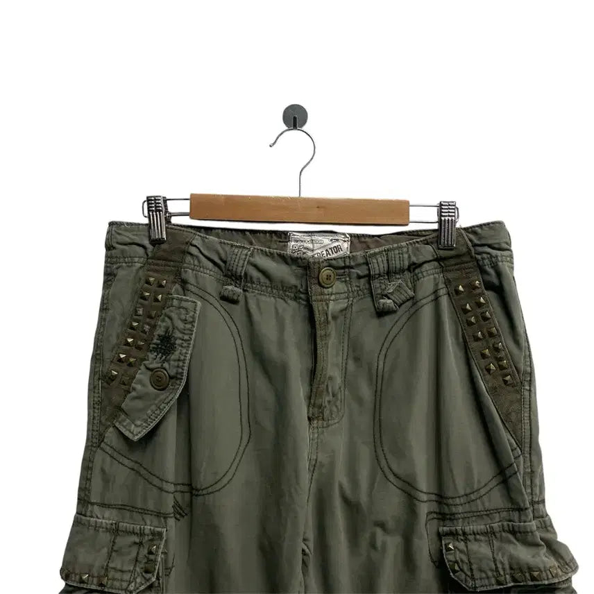 [BUNJANG] Vintage Khaki Multi-Pocket Cargo Pants - 32 inch / 빈티지 카키 멀티 포켓 카고팬츠-32인치