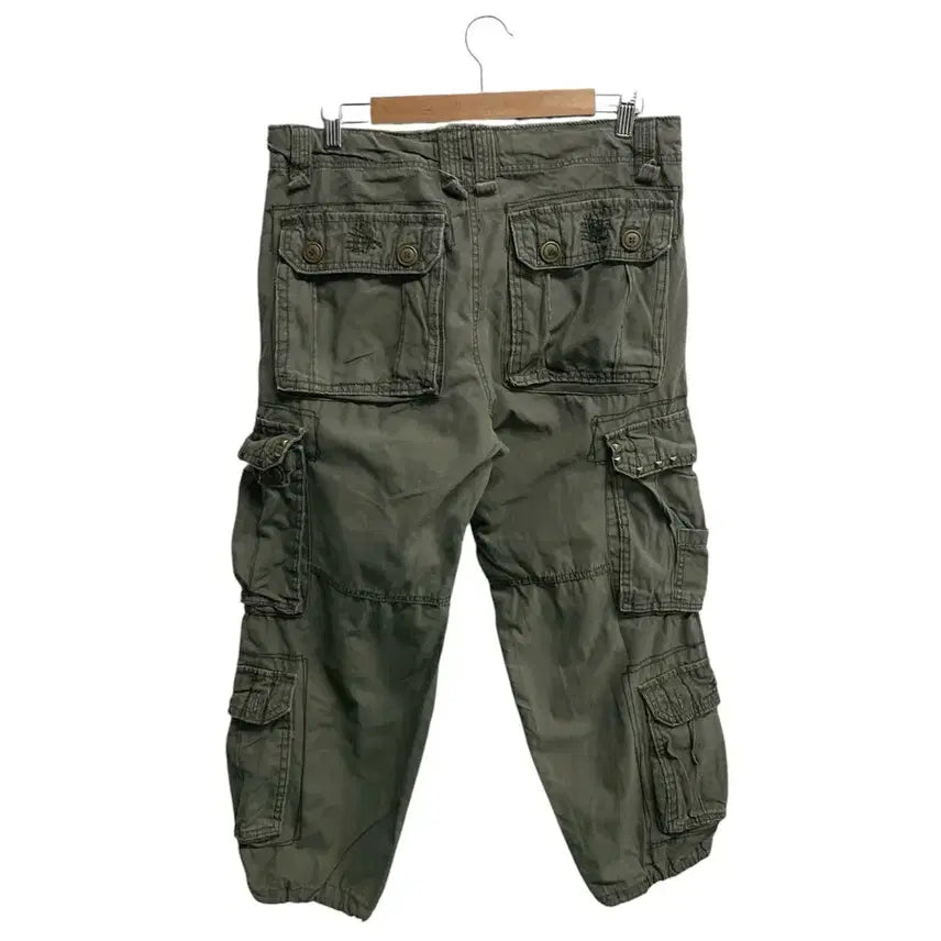 [BUNJANG] Vintage Khaki Multi-Pocket Cargo Pants - 32 inch / 빈티지 카키 멀티 포켓 카고팬츠-32인치
