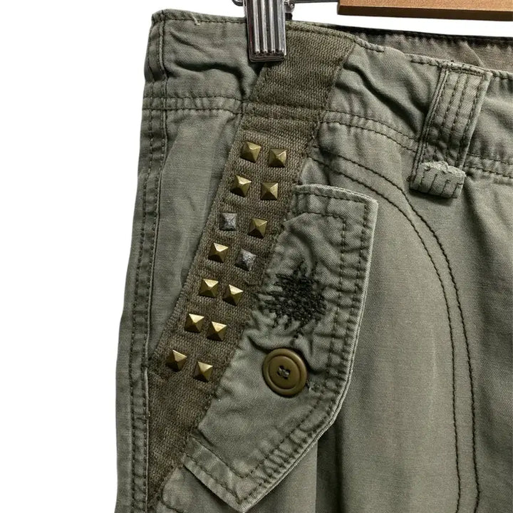[BUNJANG] Vintage Khaki Multi-Pocket Cargo Pants - 32 inch / 빈티지 카키 멀티 포켓 카고팬츠-32인치