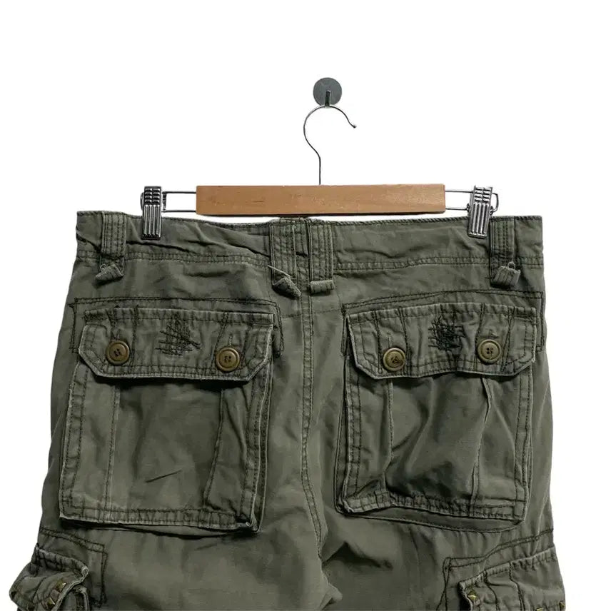 [BUNJANG] Vintage Khaki Multi-Pocket Cargo Pants - 32 inch / 빈티지 카키 멀티 포켓 카고팬츠-32인치