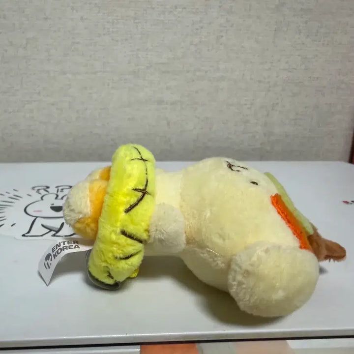 [BUNJANG] Sanrio Pompompurin Summer Tube Edition Keyring / 미사용 정품)산리오 폼폼푸린 썸머 튜브 에디션 인형 키링