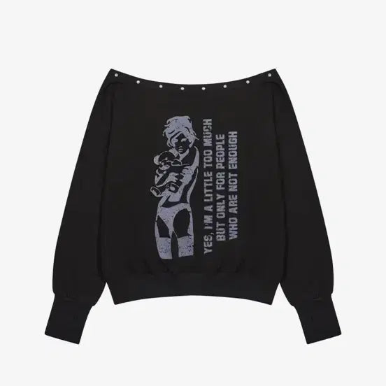 [SOLD OUT] 러브이즈트루 GT ONE SHOULDER 맨투맨 오프숄더 블랙