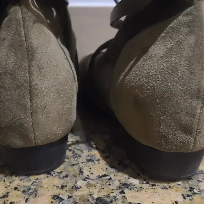 [SOLD OUT] 웨스턴 스웨이드 롱 부츠 카키색 끈 장식 240