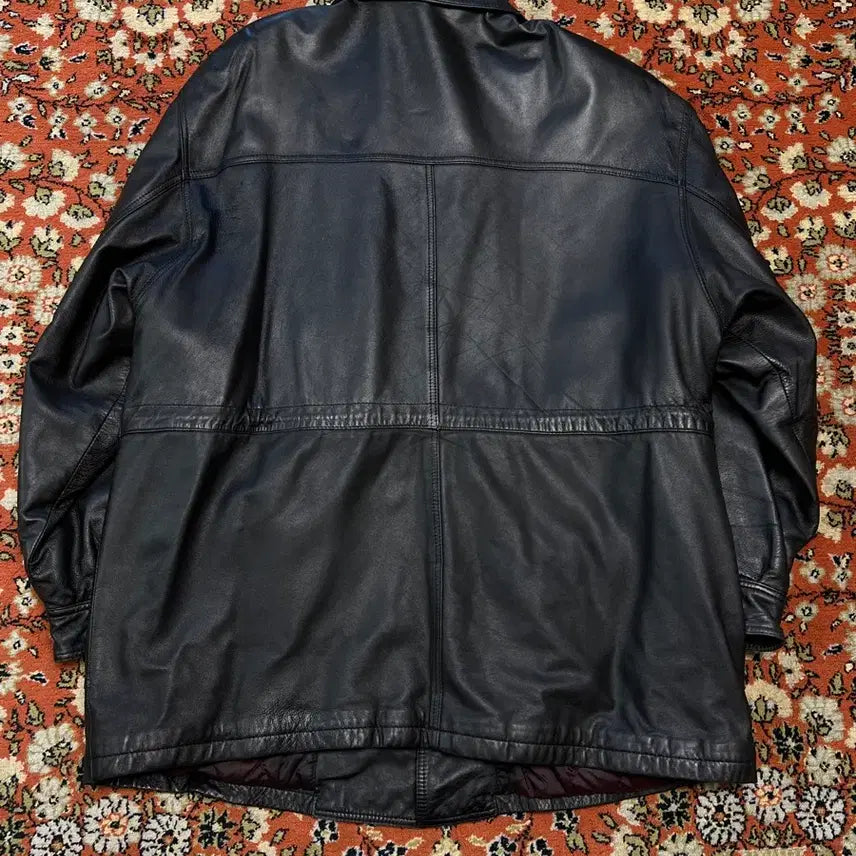 [BUNJANG] Vautoun Vintage Lambskin Half Leather Jacket / [105] Vautoun 빈티지 램스킨 하프 가죽 자켓