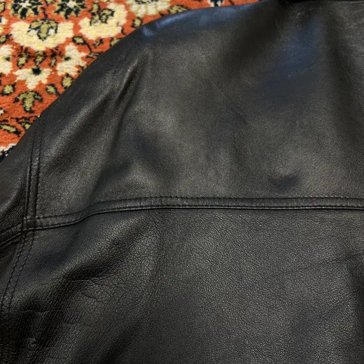 [BUNJANG] Vautoun Vintage Lambskin Half Leather Jacket / [105] Vautoun 빈티지 램스킨 하프 가죽 자켓